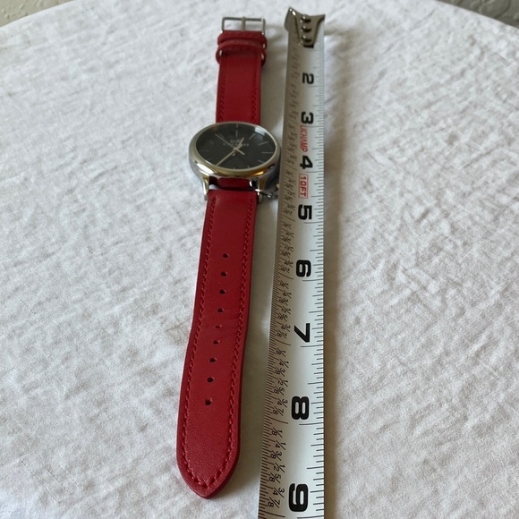 Coach: Red Leather Strap Watch- Silver Tone- Star Charm main image 15